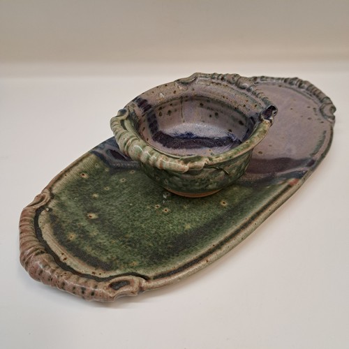 #260248 Chip & Dip Personal Size Green/Violet 12x6 $18 at Hunter Wolff Gallery